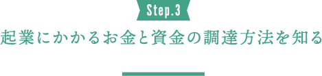 Step.3 起業にかかるお金と資金の調達方法を知る