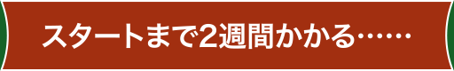 スタートまで2週間かかる……