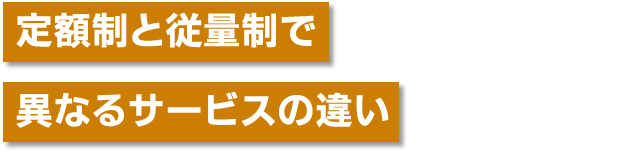 定額制と従量制で異なるサービスの違い