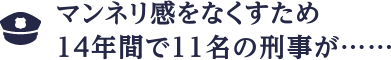 マンネリ感をなくすため14年間で11名の刑事が……