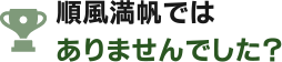 順風満帆ではありませんでした？