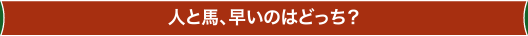 人と馬、早いのはどっち？